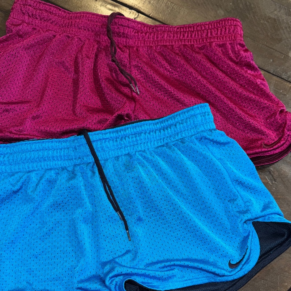 Nike Women's Athletic Shorts - Blue and Magenta